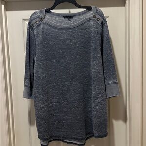 Women's Gray Top with Button Accents
